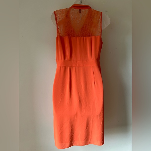 Muse Women’s Orange Sleeveless Button Front Lace Back Dress Size 6 - Picture 6 of 7